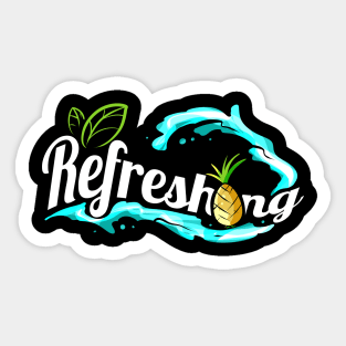 Leaves And Pineapple And Refreshing Waves - Go Vegan Sticker